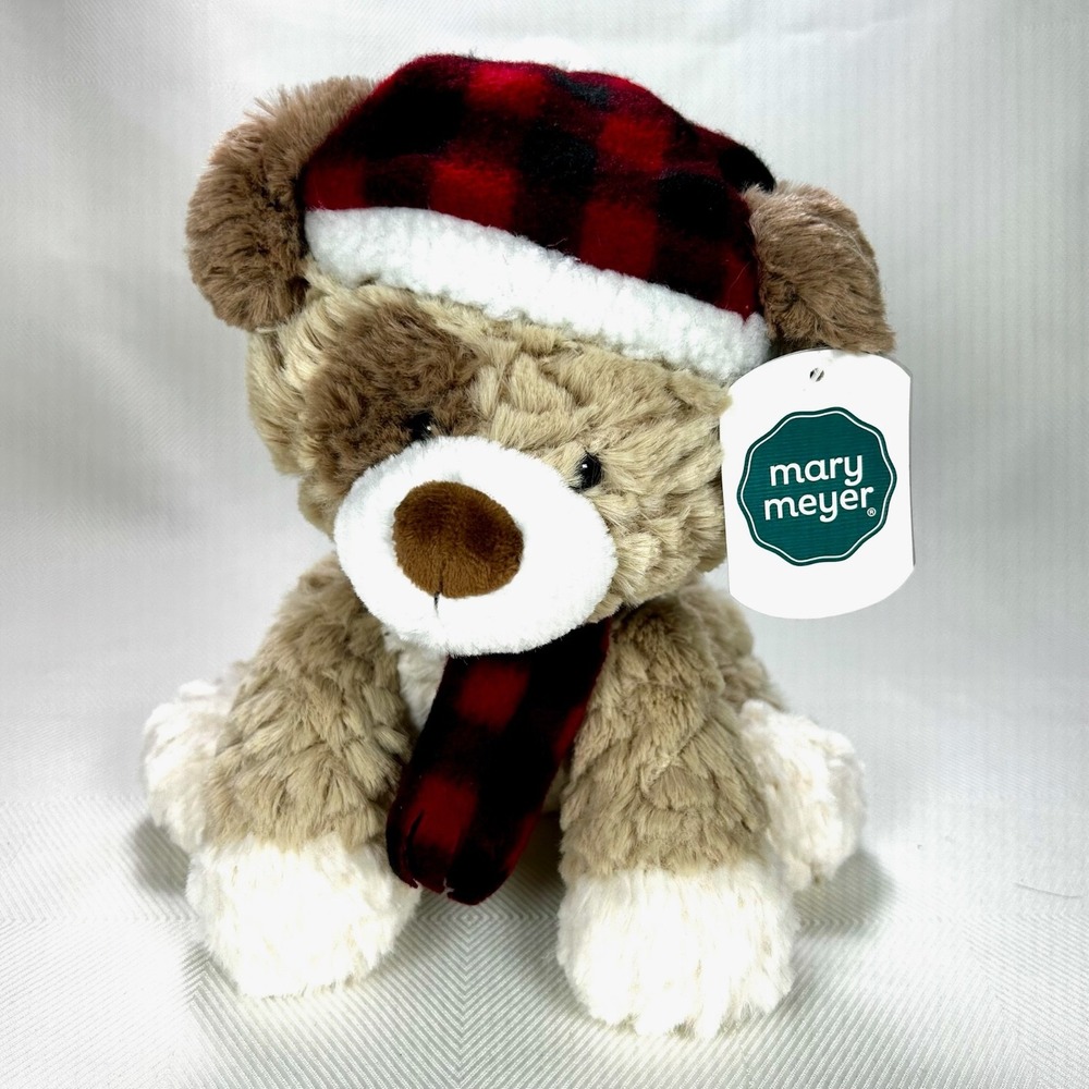 Mary Meyer Putty Ho Ho Ho Puppy Plush 11" Christmas/Holiday Buffalo Plaid NWT